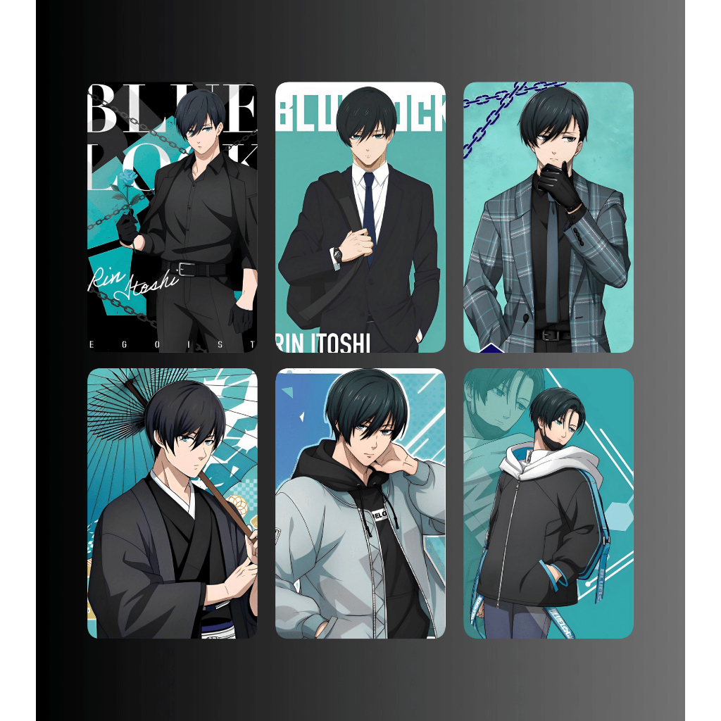 Thẻ nhựa bo góc nhân vật Rin Itoshi, hàng sẵn.
