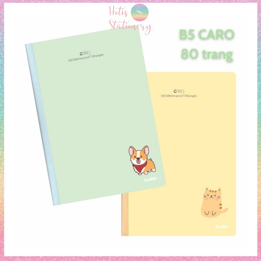 Vở may dán gáy Kẻ ô Caro KLong - 80/ 120/ 200 trang