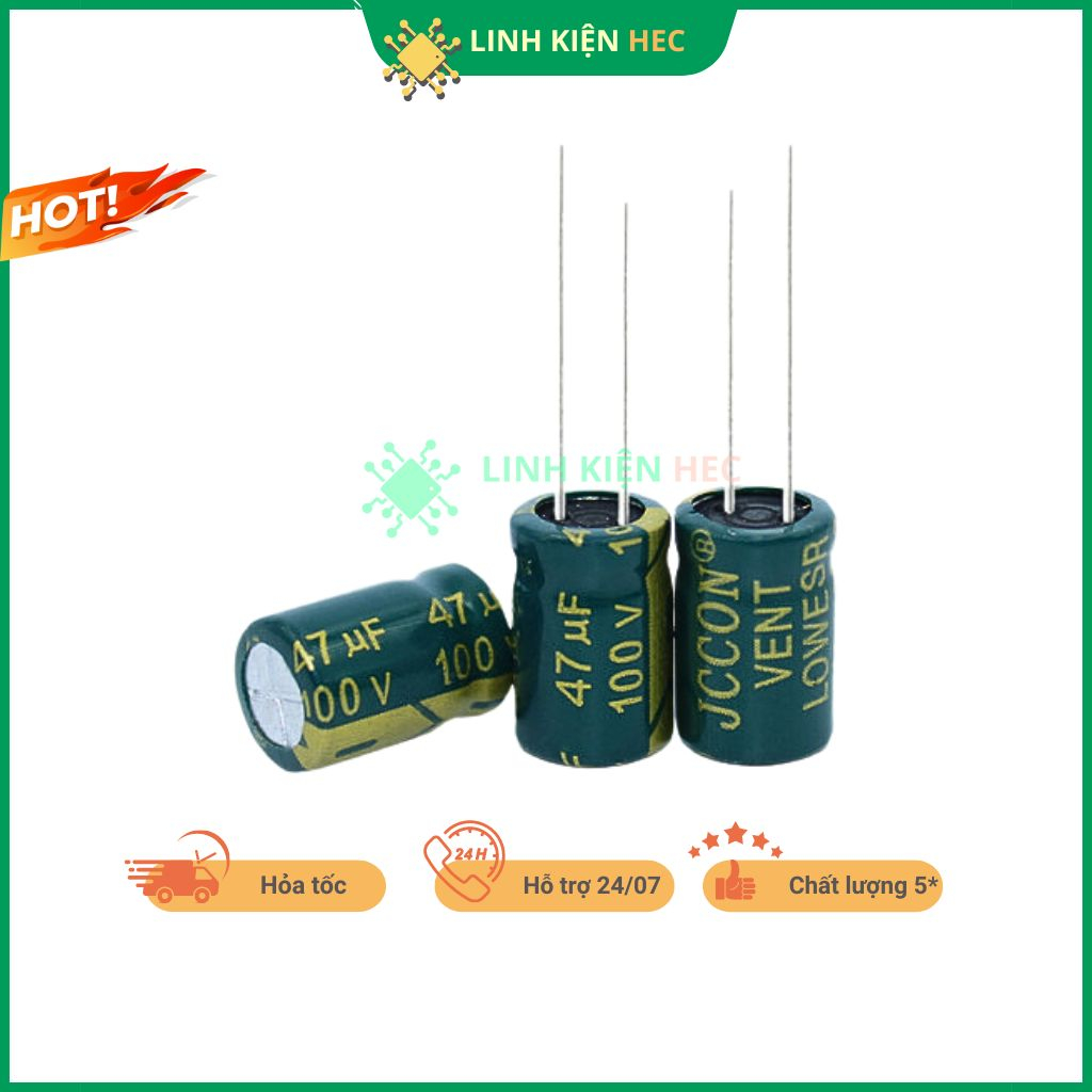 Tụ hóa 100V 10uF - 1000uF JCCON tần số cao linh kiện hec