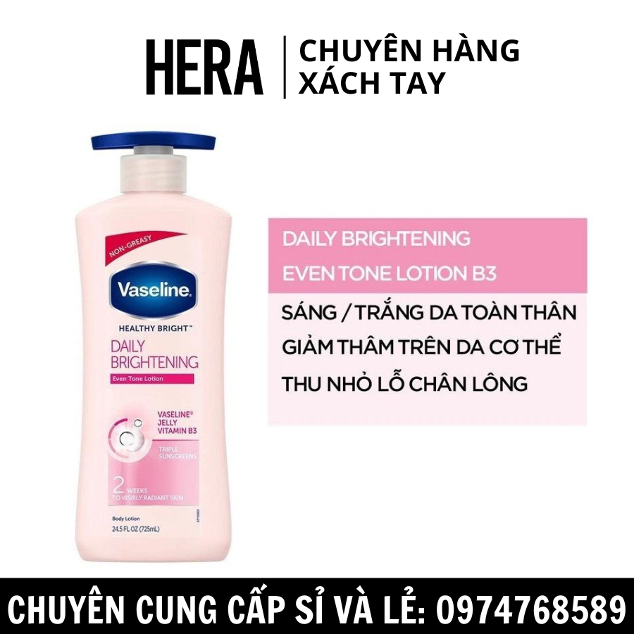 Sữa Dưỡng Thể Body Lotion Tone Up Vaseline 725ml Dưỡng Trắng Sáng Da Nâng Tone