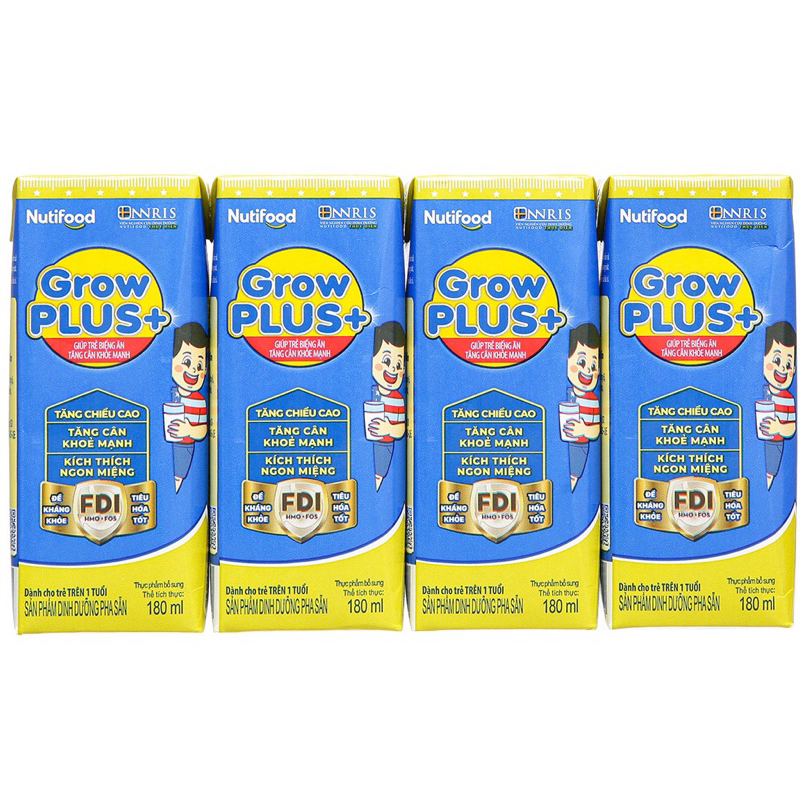 Thùng sữa pha sẵn NutiFood Grow plus+ xanh 180ml