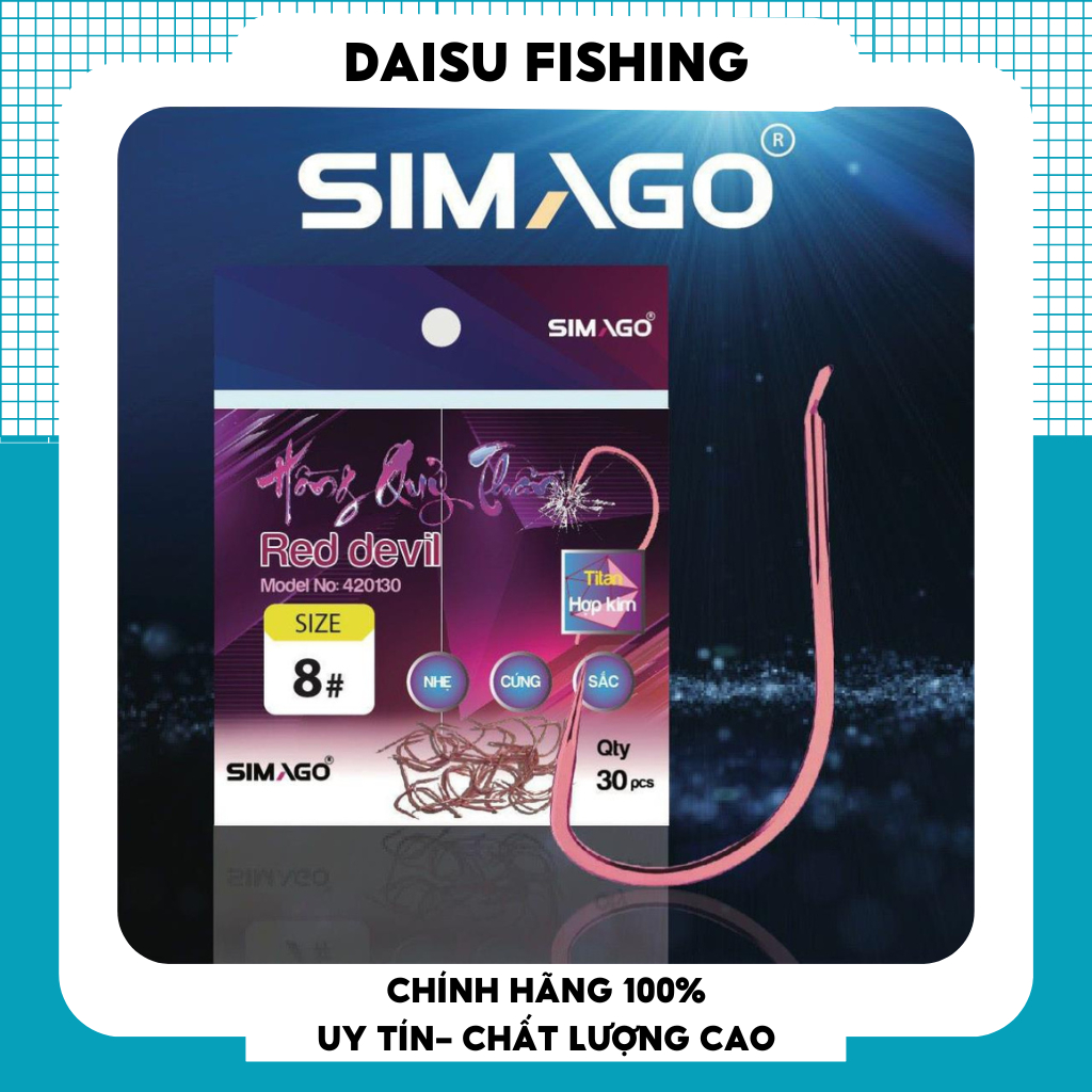 Lưỡi Câu Cá Chép Hồng Quỷ Thần Không Ngạnh Cực Bén - DAISU FISHING