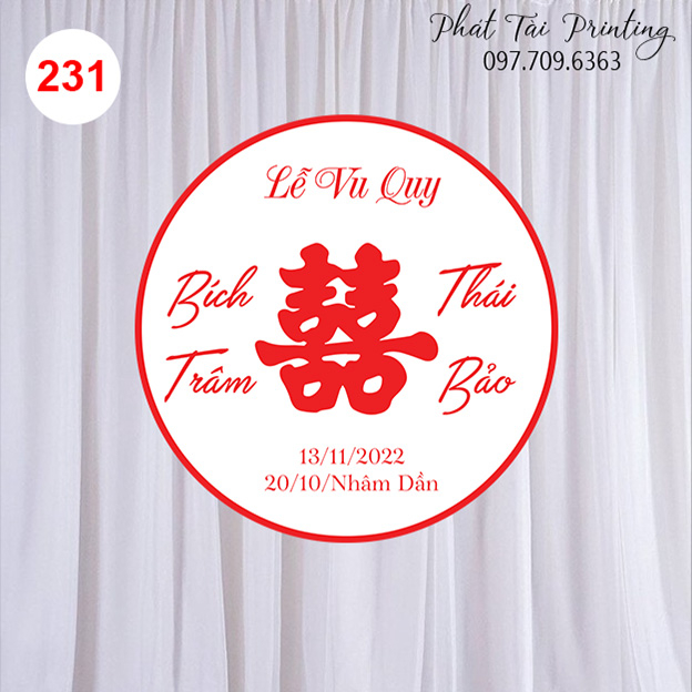 MS 231 - Bảng Gia Tiên, Backdrop trang trí đám cưới
