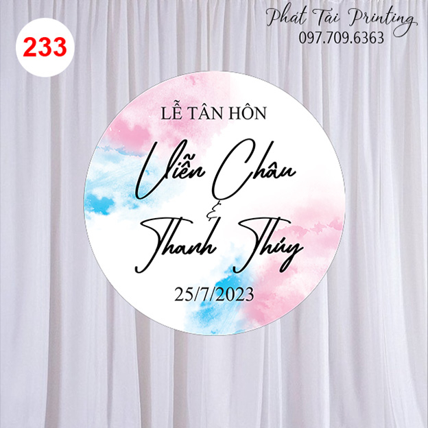 MS 233 - Bảng Gia Tiên, Backdrop trang trí đám cưới