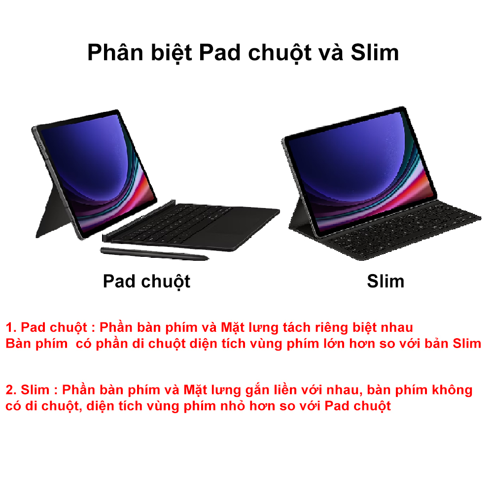 Bao da bàn phím Bookcover keyboard Samsung Galaxy Tab S9/S9+/Tab S9 Ultra