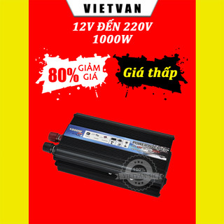 Vietvan kích điện 12v lên 220v 1000w bộ kích điện 12v lên 220v bộ sạc điện xe hơi biến tần với cổng usb kép hiển thị