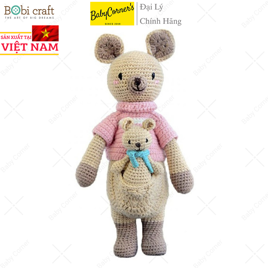 THÚ BÔNG LEN KANGAROO MẸ VÀ CON BOBI CRAFT