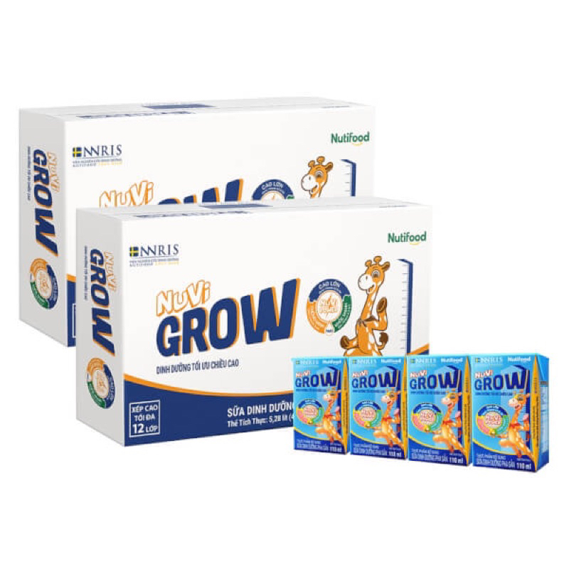 Thùng sữa bột pha sẵn Nutifood Nuvi Grow 110ml
