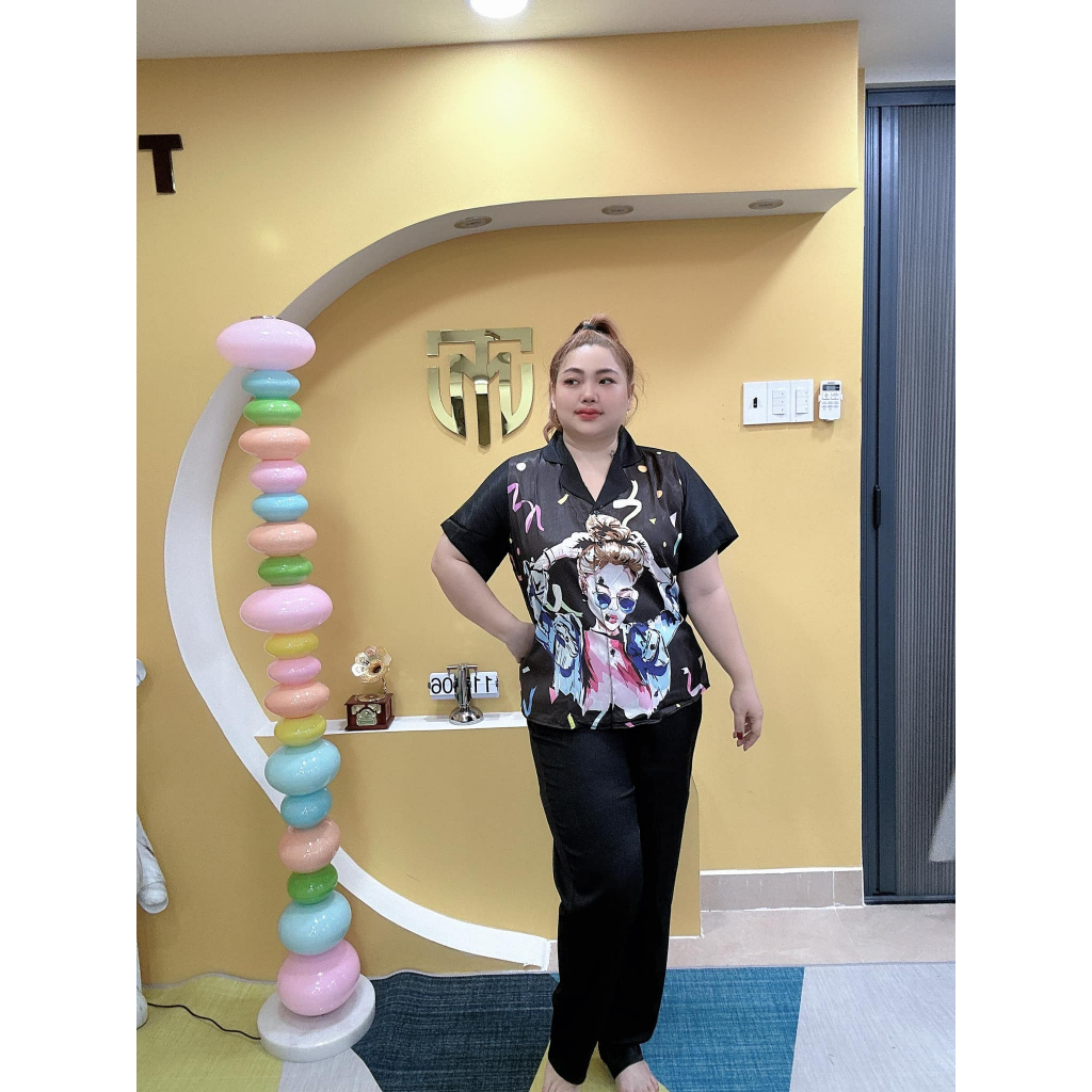 BỘ pizama bigsize LỤA XƯỚC ÁNH KIM