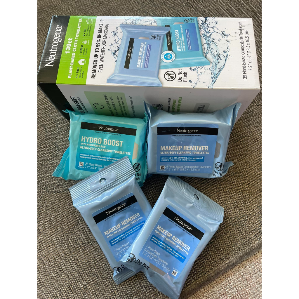 Khăn giấy ướt tẩy trang date 3/2025 Neutrogena Makeup Remover Towelettes - EDS Mart