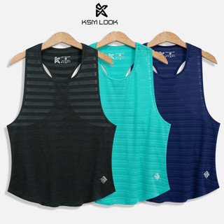 Áo Thun 3 Lỗ Tanktop Thể Thao Nữ KSM Look Vải Poly Spandex Lưới Xuyên Thấu Mềm Mát AN506