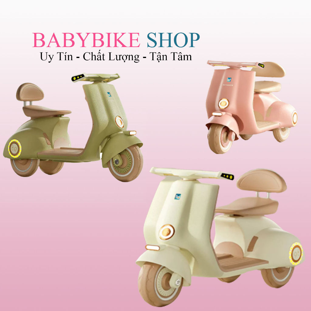 Xe máy điện vespa trẻ em Q916 Xe máy điện cho bé gái 2 đến 7 tuổi mẫu mới ba bánh