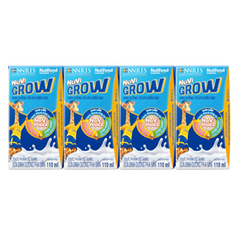 Thùng sữa bột pha sẵn Nutifood Nuvi Grow 110ml