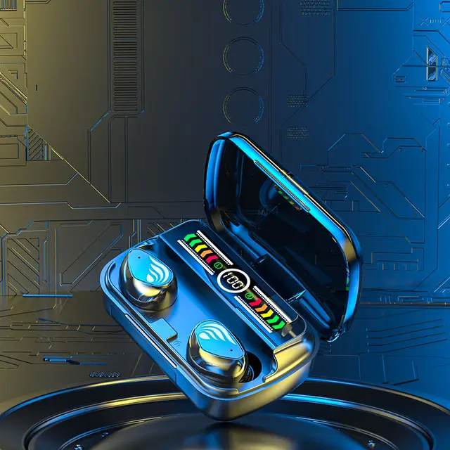 Tai nghe không dây M27 cảm ứng, âm thanh vòm 9D, bass cực hay, pin 7H, kiêm sạc dự phòng