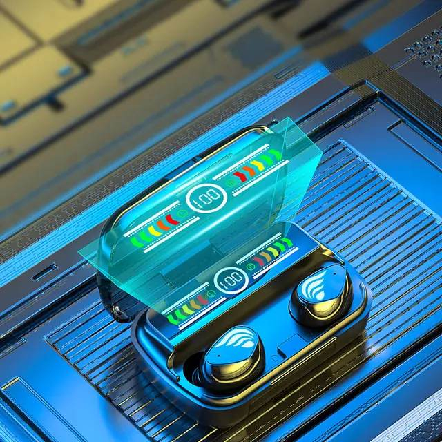 Tai nghe không dây M27 cảm ứng, âm thanh vòm 9D, bass cực hay, pin 7H, kiêm sạc dự phòng