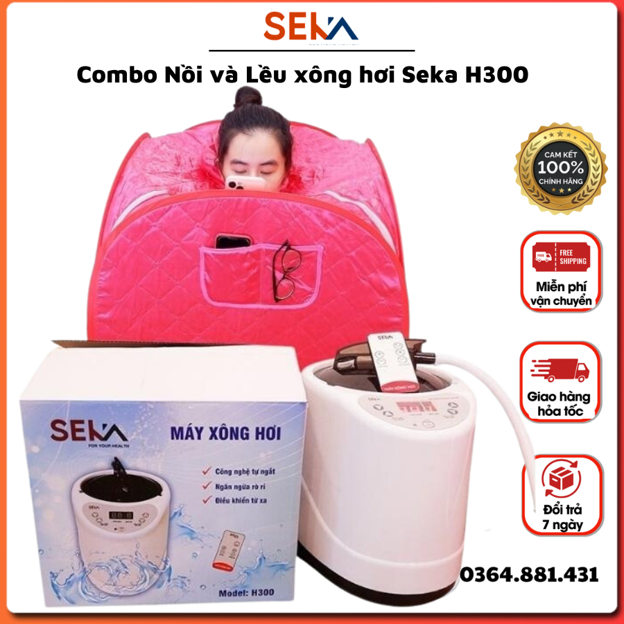 Combo nồi xông hơi điện Seka và lều xông hơi Seka tự bung, khử trùng toàn thân dùng cho gia đình, spa bảo hành 12 tháng