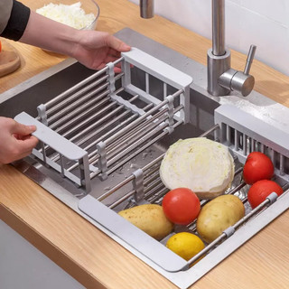 Kệ giá rổ gác bồn rửa chén,kệ gác bồn rửa bát, đĩa inox 304 đa năng