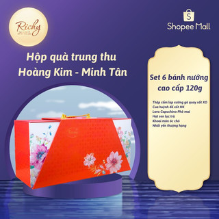 Hộp bánh trung thu Richy Hoàng Kim- Minh Tân 6 bánh cao cấp 150gr