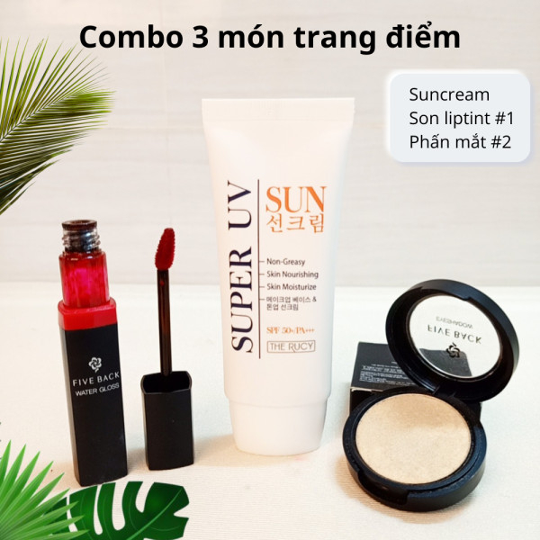 [Siêu Sale] Combo kem chống nắng The rucy kèm mỹ phẩm trang điểm cao cấp Hàn Quốc