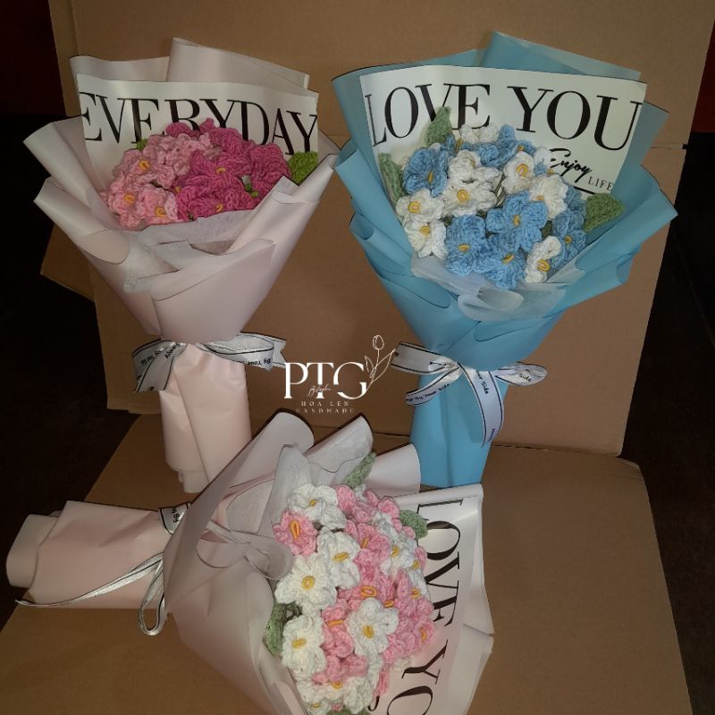 Bó hoa LƯU LY bằng len nhiều hoa, nhiều màu dùng làm quà tặng đẹp,làm quà 14/2, 8/3, 20/11