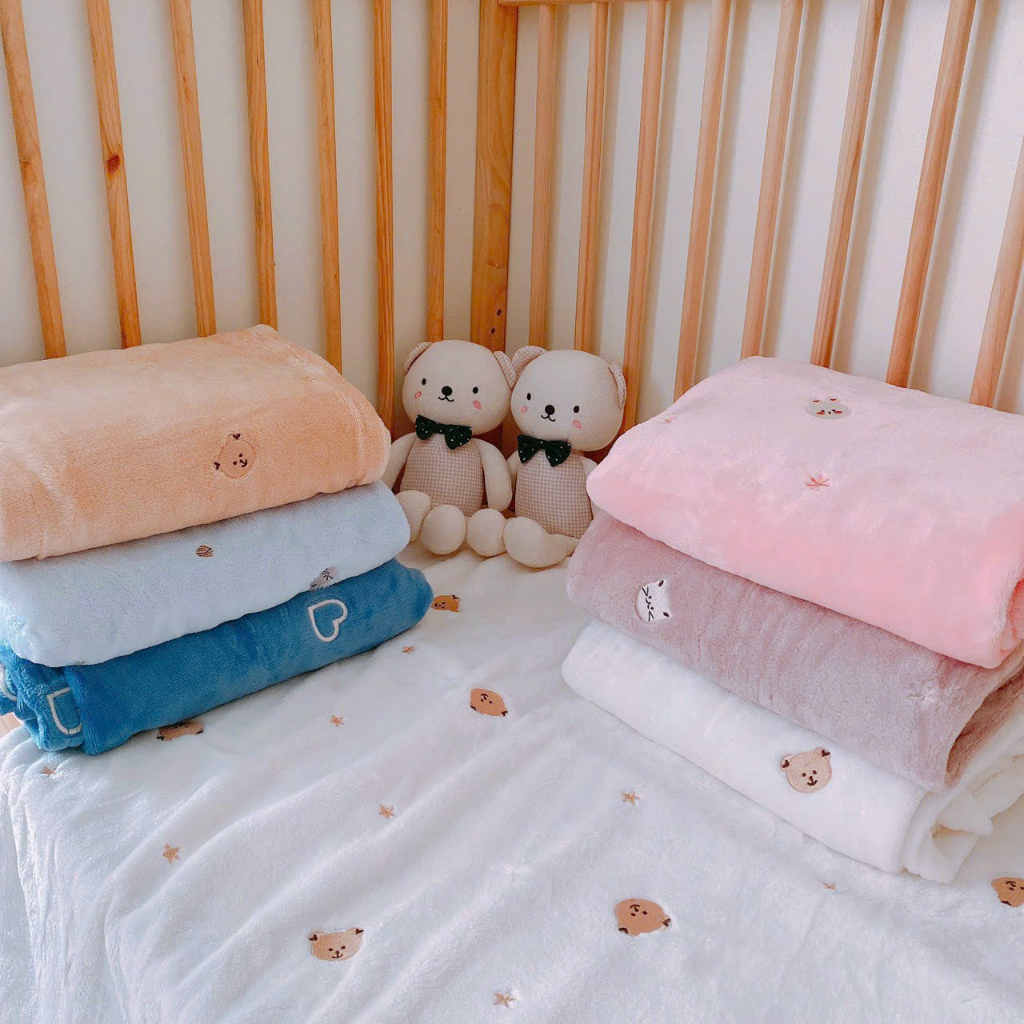 Chăn lông tuyết mềm, ấm dùng cho bé từ sơ sinh đến tận 6 tuổi, kích thước 90*120cm