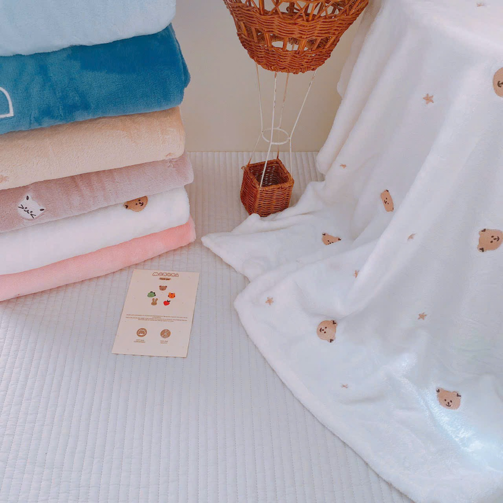 Chăn lông tuyết mềm, ấm dùng cho bé từ sơ sinh đến tận 6 tuổi, kích thước 90*120cm