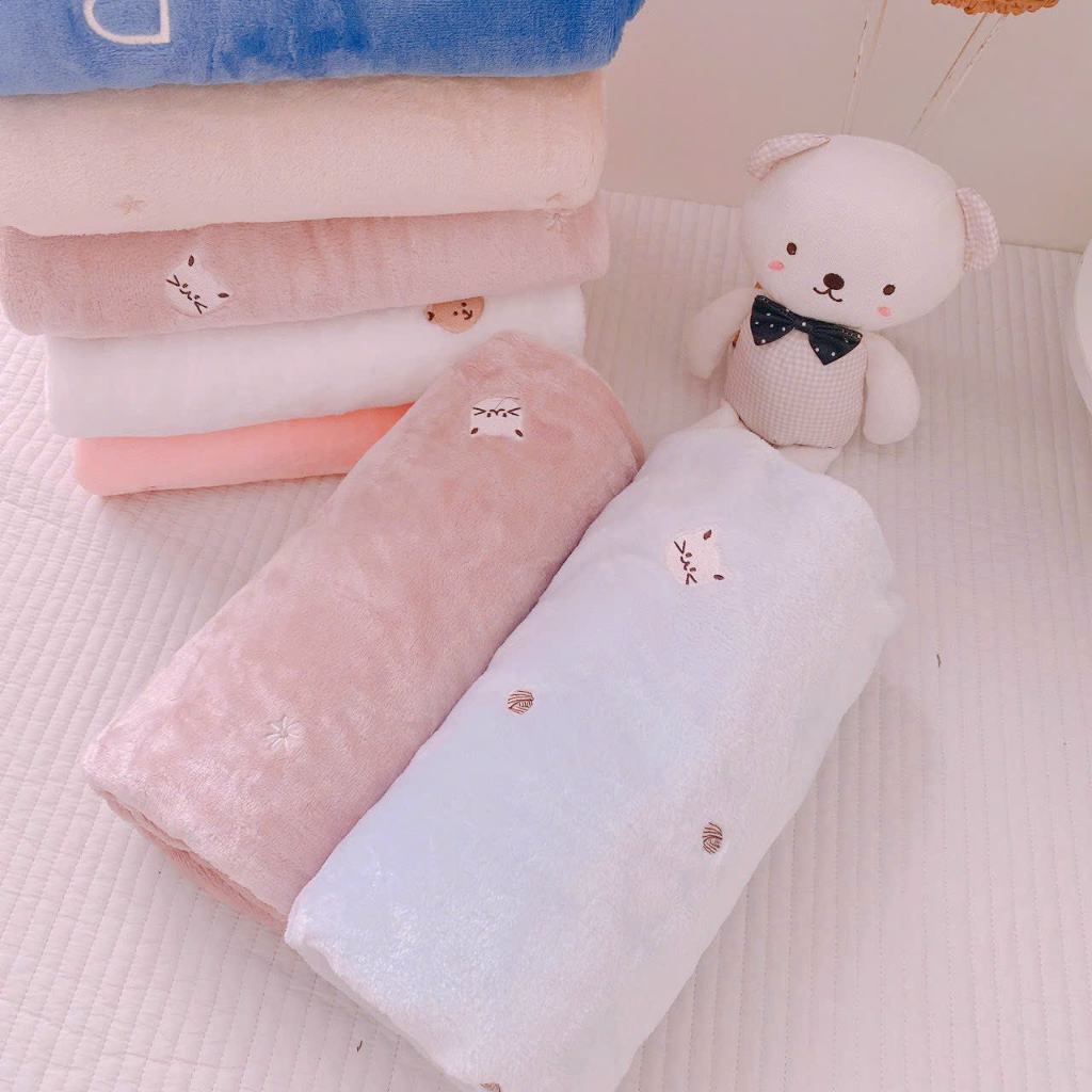 Chăn lông tuyết mềm, ấm dùng cho bé từ sơ sinh đến tận 6 tuổi, kích thước 90*120cm