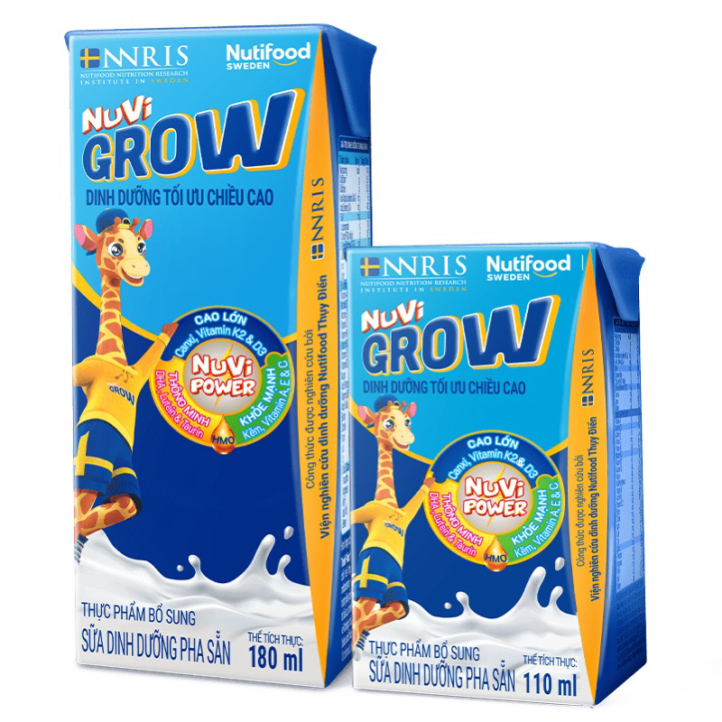 Thùng sữa pha sẵn NutiFood Nuvi Grow 180ml