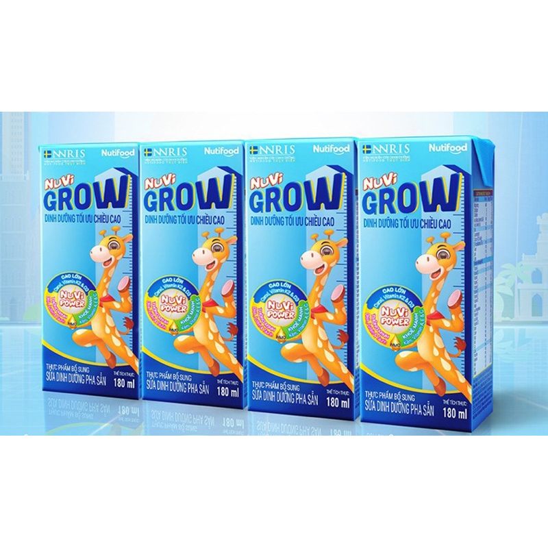 Thùng sữa pha sẵn NutiFood Nuvi Grow 180ml
