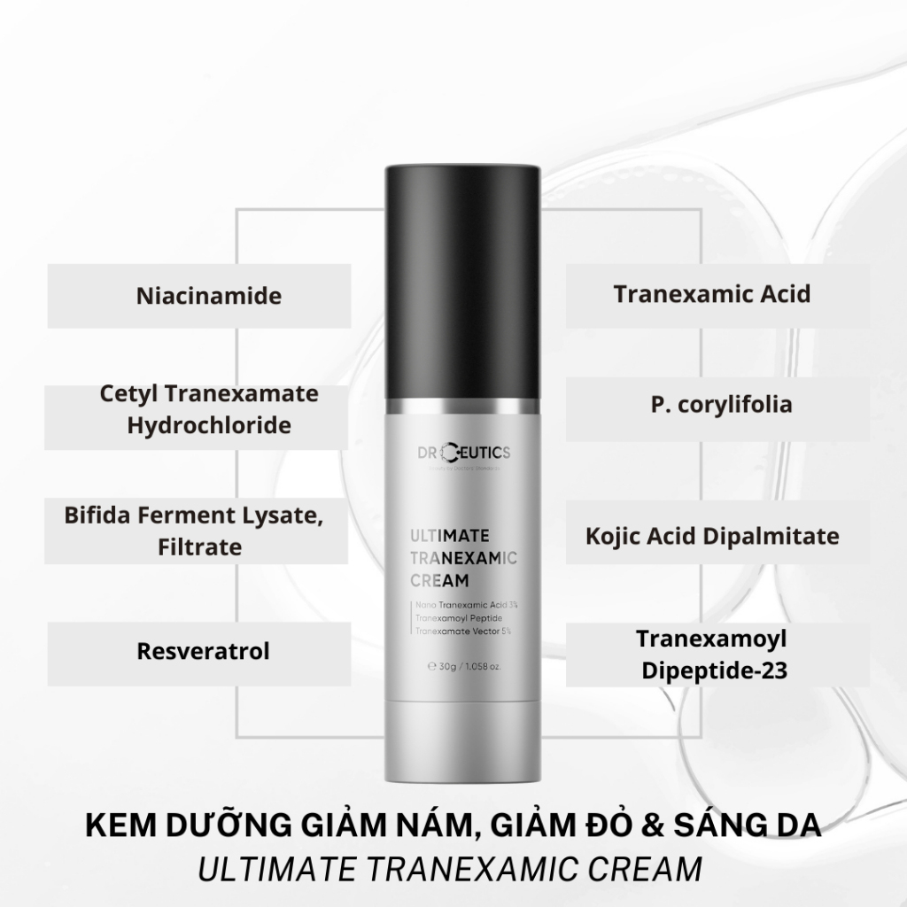 Drceutics Ultimate Tranexamic Cream Kem Dưỡng Giảm Nám, Giảm Đỏ Và Làm Sáng Da