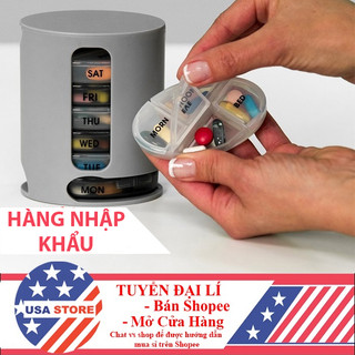 Hộp Khay Chia Ngăn Thuốc 7 NGÀY 7 TẦNG Xám - Khay Đựng Thuốc Y Tế Gia Đình Hàng Ngày Mini Nhỏ Gọn Bỏ Túi