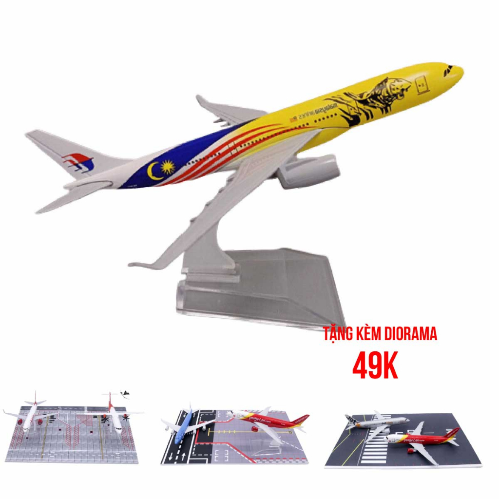 Mô hình máy bay Malaysia Airlines Tiger A330 kích thước 16cm MB16187