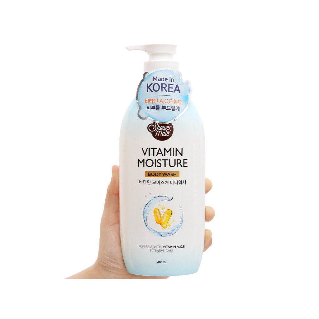 Sữa tắm dưỡng da trắng mịn, mềm mại chứa Vitamin A, C & E Shower Mate Vitamin Moisture Body Wash 500ml