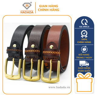 Thắt lưng hadada da bò nguyên miếng khoá kim đồng kích thước 38*1200mm dhd29