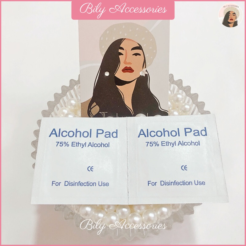 Bông tẩm cồn sát trùng Alcohol Pad lau chuôi bông tai tặng kèm khi mua bông tai