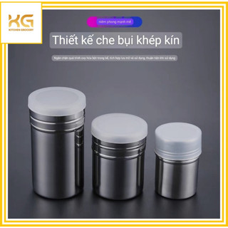 Hủ inox rắc bột cacao, đường, bột nguyên liệu trang trí