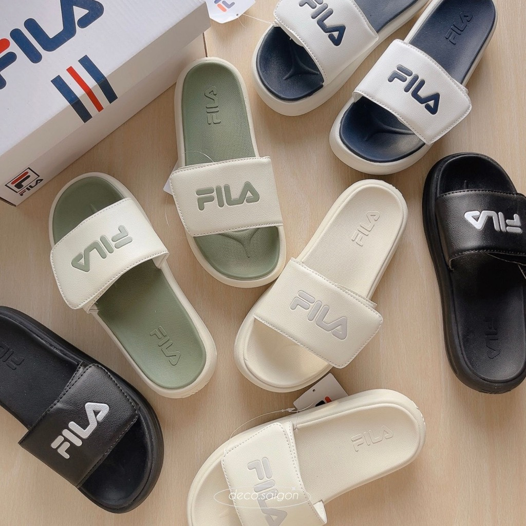 Dép Fila_ Dép quai ngang, đúc điều chỉnh size quai dán - có hỗ trợ đổi size bao lỗi full box bill