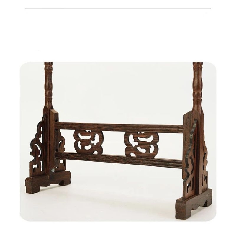 Giá treo bút lông bằng gỗ Hoàng Dương, phong cách cổ xưa, đẹp