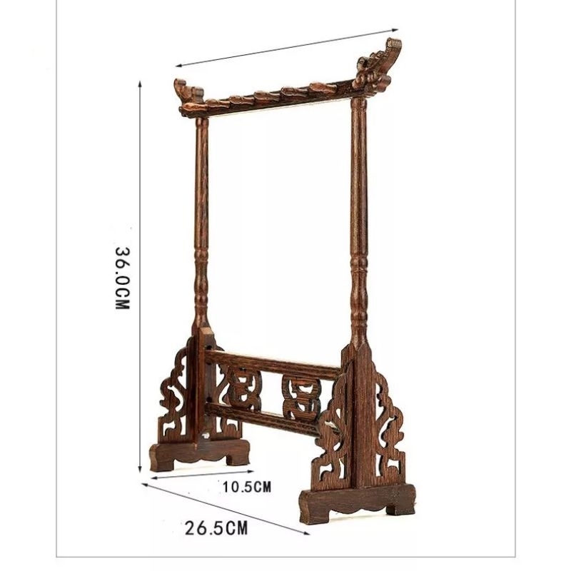 Giá treo bút lông bằng gỗ Hoàng Dương, phong cách cổ xưa, đẹp