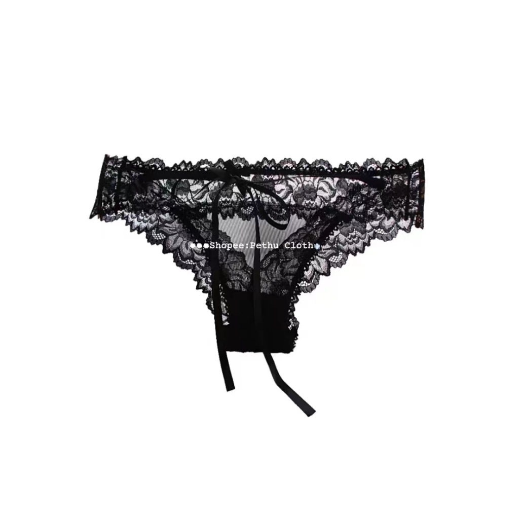 （Q1,HCM）Quần lót lọt khe xẻ đáy sexy gợi cảm sịp nữ ren khoét đũng phối nơ đen + trắng + hồng dễ thương--Rose