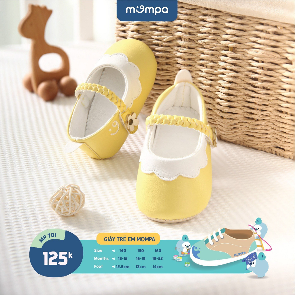 Giày xăng đan đế mềm tập đi cho bé gái Mompa 13 đến 22 tháng vải da mềm thấm hút mồ hôi 701