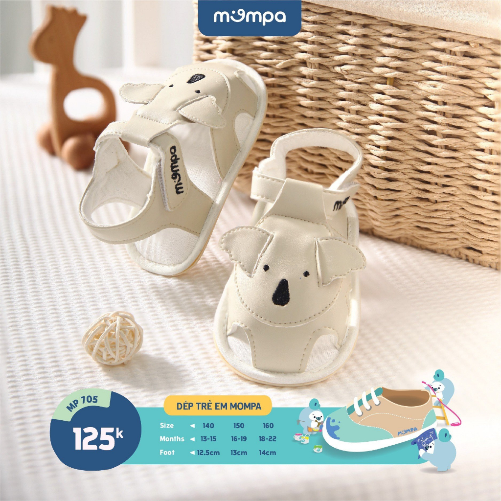 Giày tập đi cho bé Mompa 13 đến 22 tháng vải da mềm thoáng mát thấm hút mồ hôi 705