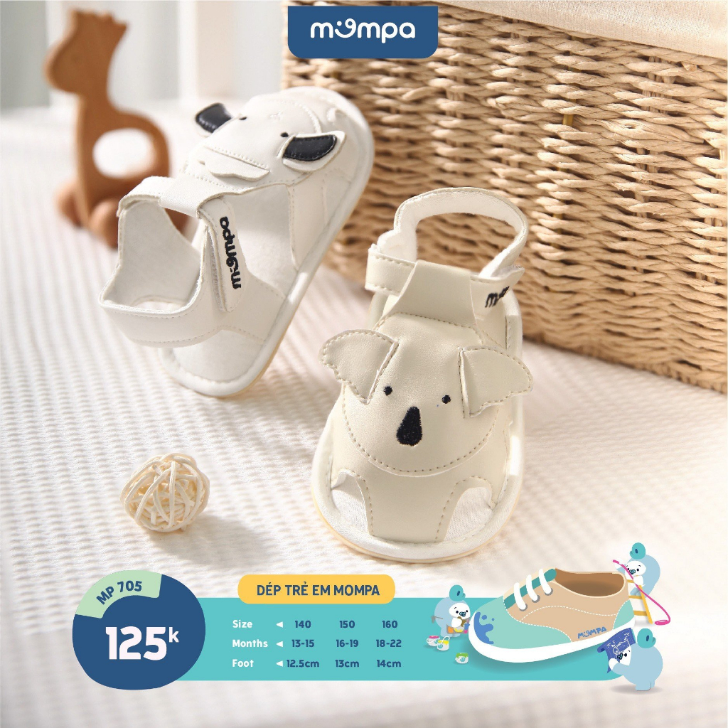 Giày tập đi cho bé Mompa 13 đến 22 tháng vải da mềm thoáng mát thấm hút mồ hôi 705