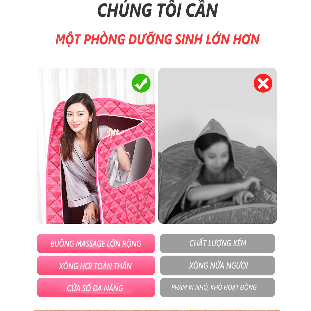 Lều xông hơi cao cấp 3 lớp - Lều xông hơi tự bơm hơi lều xông hơi gia đình chất lượng cao lò hơi 2L