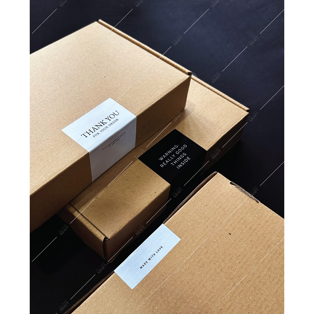 Decal tem dán hộp, tem niêm phong dán hộp, tem dán thank you 6 x 11.5cm