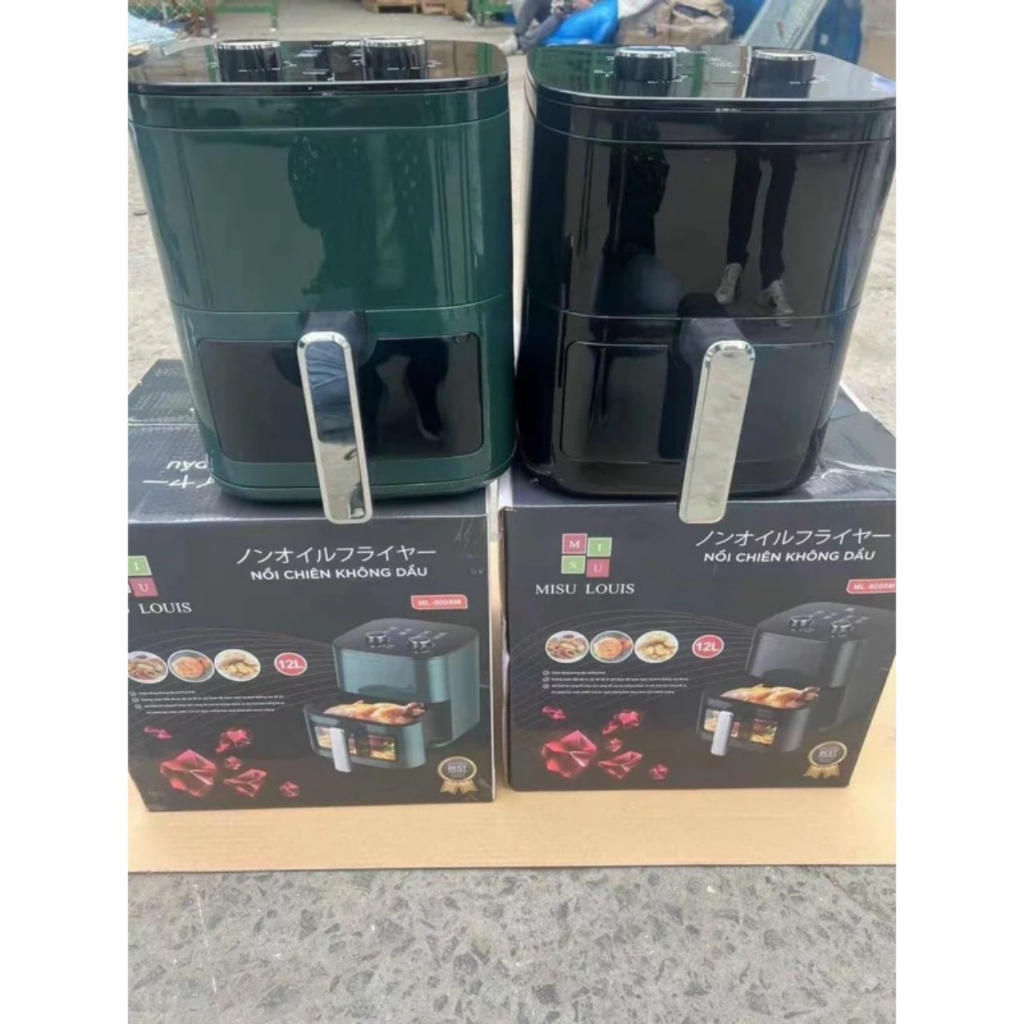 Nồi chiên không dàu 12l MISU LOUIS có nắp kính