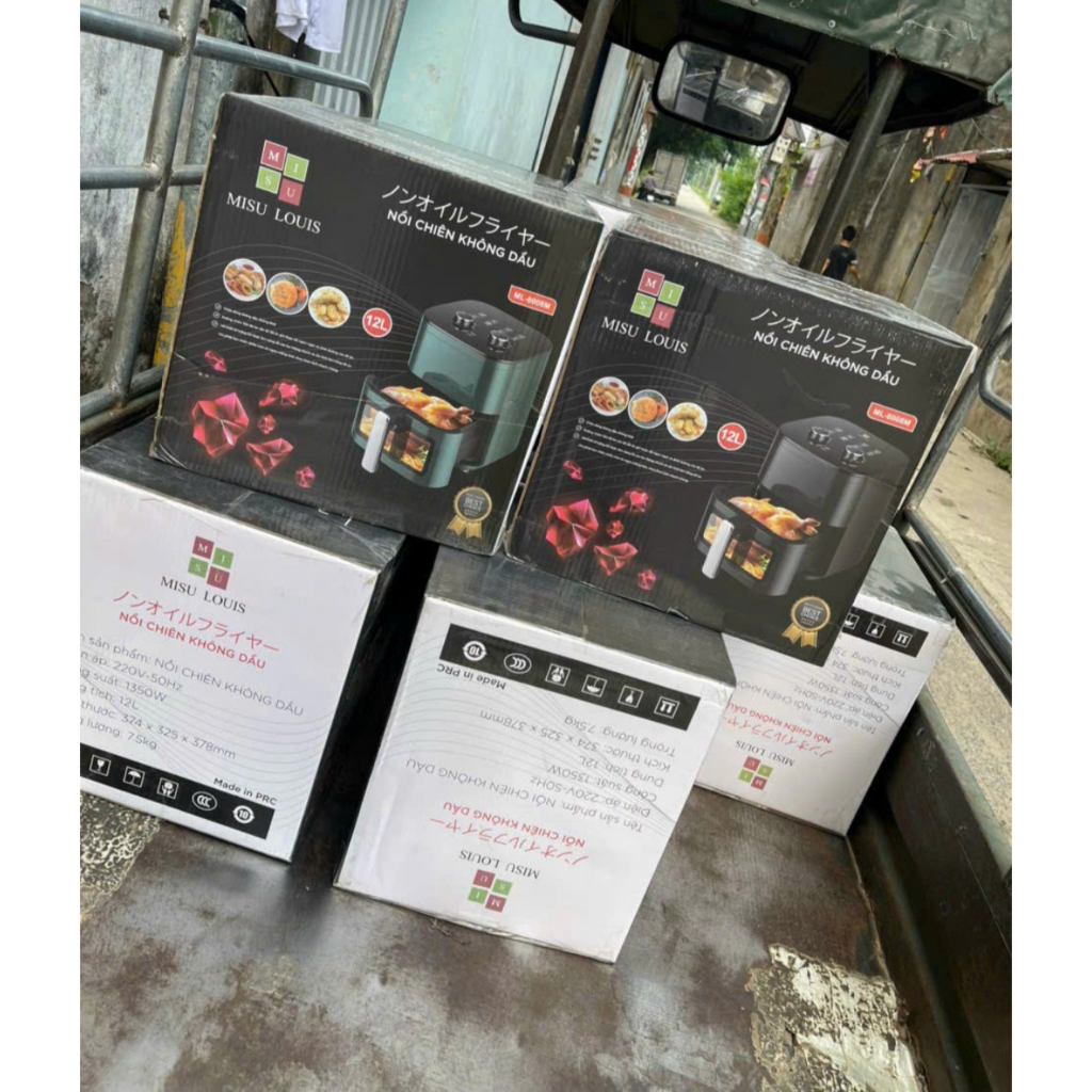 Nồi chiên không dàu 12l MISU LOUIS có nắp kính