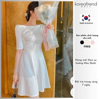 Đầm xòe cổ thuyền phong cách Hàn