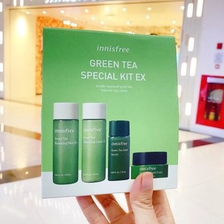 Sét 4 dưỡng da Innisfree The Green Tea Seed : sữa rửa mặt, serum dưỡng da, nước hoa hồng, kem mặt