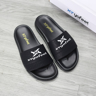 Dép nam quai da cao cấp - in logo thương hiệu xt yofeet.